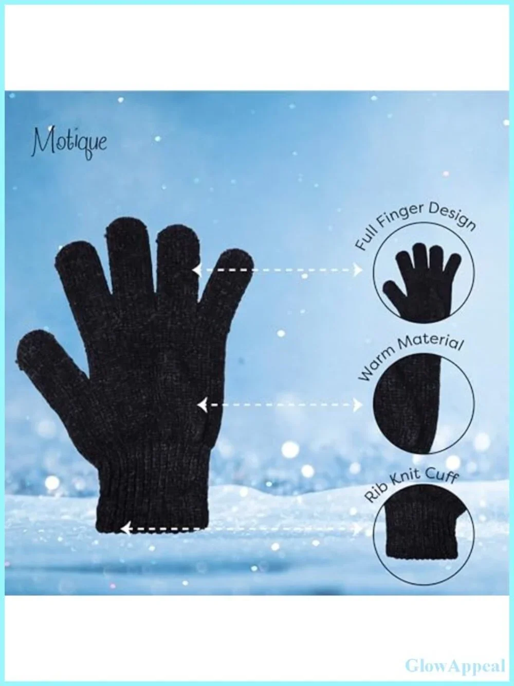 Cozy Chenille Knit Winter Gloves for Women - Soft Stretch Pull-On